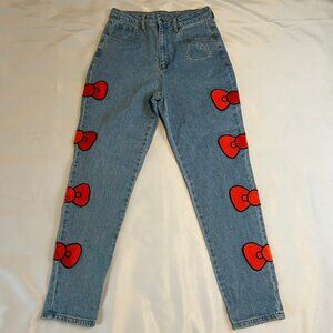 Sanrio Hello Kitty Red Bow & Rhinestone Jeans Size 9